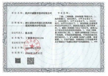 测绘资质证书